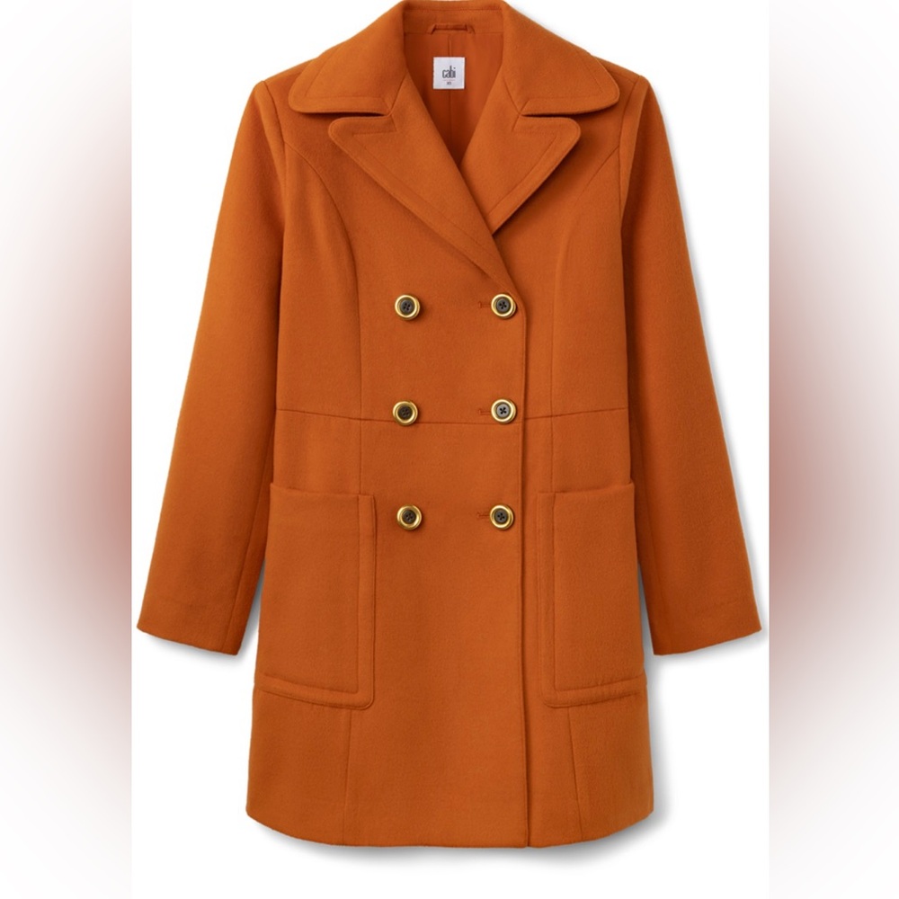 Cabi Orange Pea Coat